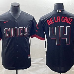 Men Cincinnati Reds #44 Elly De La Cruz 2023 City Connect Cool Base Stitched Baseball Jersey