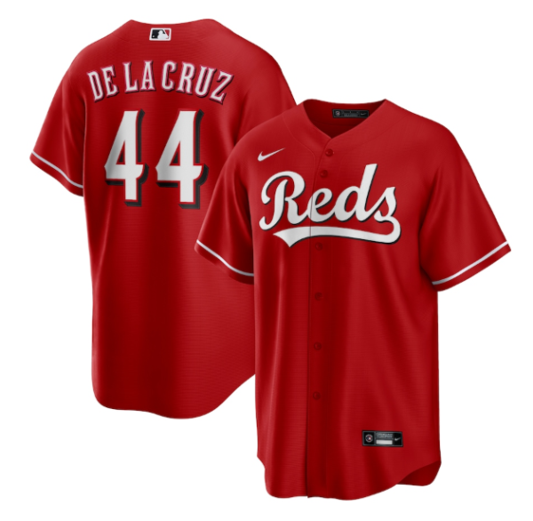 Men Cincinnati Reds #44 Elly De La Cruz Red Cool Base Stitched Baseball Jersey