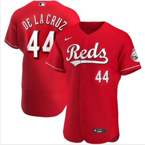 Men Cincinnati Reds #44 Elly De La Cruz Red Flex Base Stitched Baseball Jersey