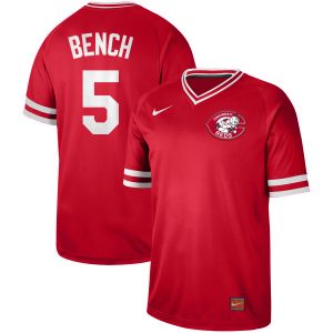 Men Cincinnati Reds #5 Johnny Bench Red Cooperstown Collection LegendStitched MLB Jersey