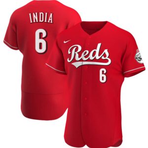 Men Cincinnati Reds #6 Jonathan India Red Flex Base Stitched Jersey