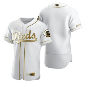 Men Cincinnati Reds Blank 2020 White Golden Stitched MLB Jersey