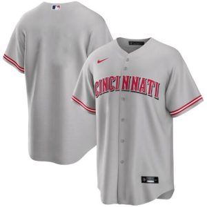 Men Cincinnati Reds Blank Gray Cool Base Stitched Baseball Jersey