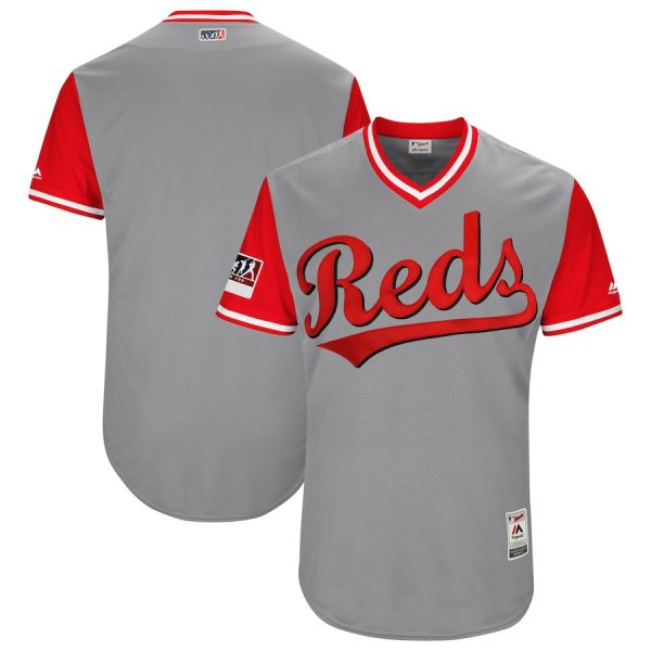 Men Cincinnati Reds Majestic Gray/Red 2018 Players' Weekend Team Jersey