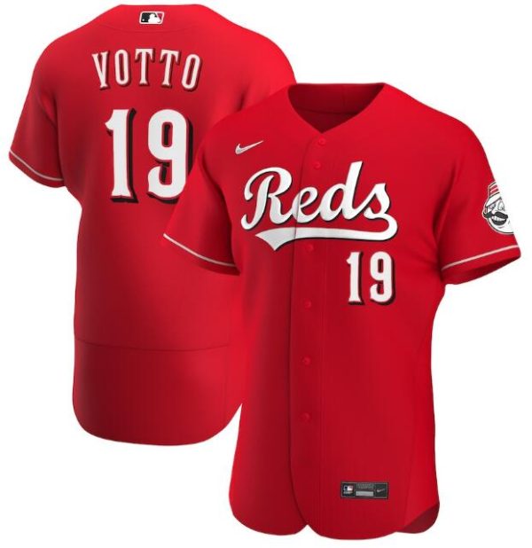 Men Cincinnati Reds Red #19 Joey Votto Flex Base Stitched MLB Jersey