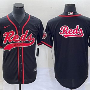 Men Cincinnati Reds With Logo In Back Cool Base Stitched Baseball Jersey