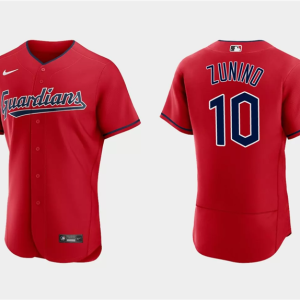 Men Cleveland Guardians #10 Mike Zunino Red Flex Base Stitched Jersey