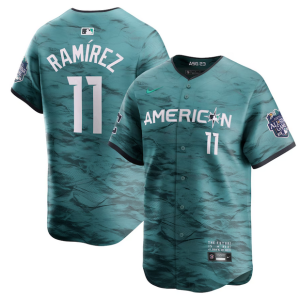 Men Cleveland Guardians #11 Jose Ramirez Teal 2023 All-star Cool Base Stitched Jersey