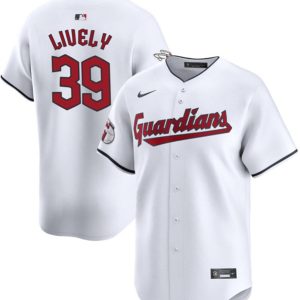 Men Cleveland Guardians #39 Ben Lively White Cool Base Stitched Baseball Jersey