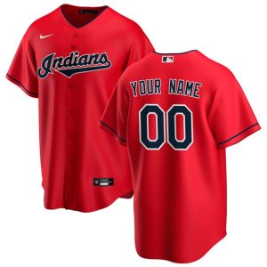 Men Cleveland Guardians Active Custom Red Baseball Stitched Jersey