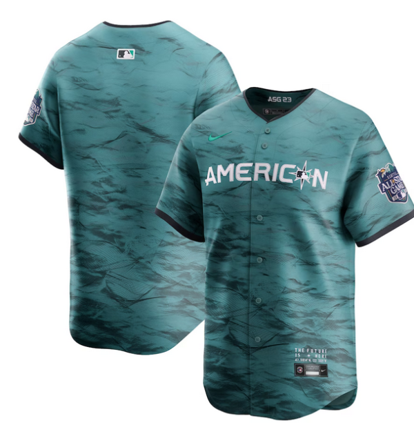 Men Cleveland Guardians Blank Teal 2023 All-star Cool Base Stitched Jersey