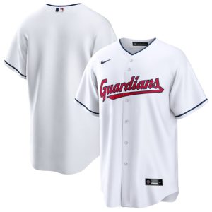 Men Cleveland Guardians Blank White Cool Base Stitched Baseball Jersey