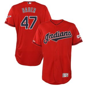 Men Cleveland Indians #47 Trevor Bauer Red Flexbase Stitched MLB Jersey