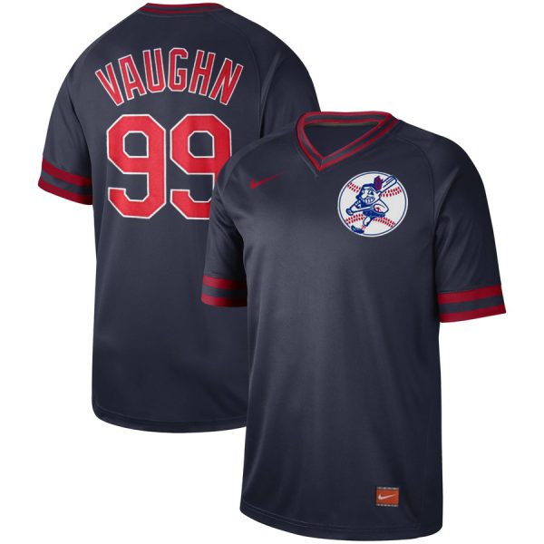 Men Cleveland Indians #99 Rick Vaughn Navy Cooperstown Collection Legend Stitched MLB Jersey