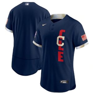 Men Cleveland Indians Blank 2021 Navy All-Star Flex Base Stitched MLB Jersey