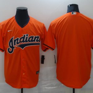 Men Cleveland Indians Blank Orange Cool Base Stitched MLB Jersey