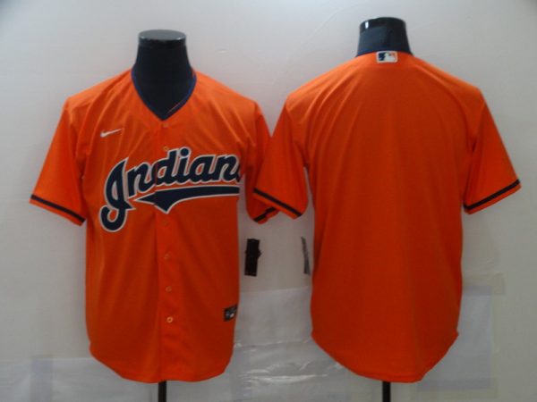 Men Cleveland Indians Blank Orange Cool Base Stitched MLB Jersey