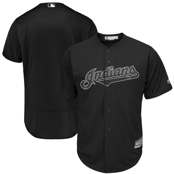 Men Cleveland Indians Majestic Black 2019 Players' Weekend Team Stitched MLB Jersey