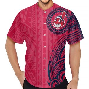 Men Cleveland Indians Red Baseball Jersey