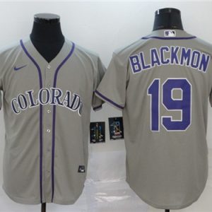 Men Colorado Rockies #19 Charlie Blackmon Grey Cool Base Stitched MLB Jersey