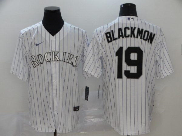 Men Colorado Rockies #19 Charlie Blackmon White Cool Base Stitched MLB Jersey