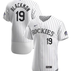 Men Colorado Rockies #19 Charlie Blackmon White Flex Base Stitched Jersey