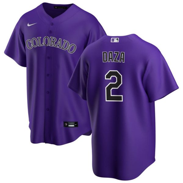 Men Colorado Rockies #2 Yonathan Daza Purple Stitched Baseball Jersey