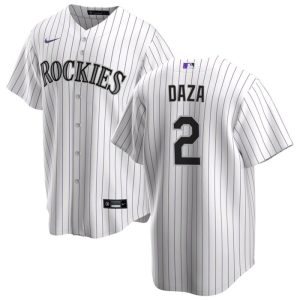 Men Colorado Rockies #2 Yonathan Daza White Stitched Baseball Jersey