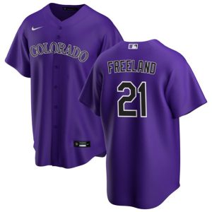 Men Colorado Rockies #21 Kyle Freeland Purple Stitched Baseball Jersey