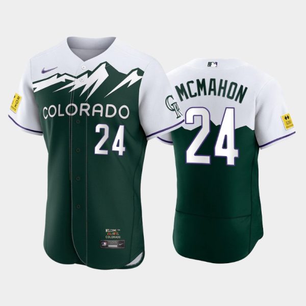 Men Colorado Rockies #24 Ryan McMahon 2022 Green City Connect Flex Base Stitched Jersey