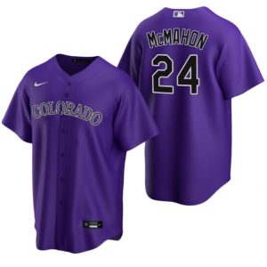 Men Colorado Rockies #24 Ryan McMahon Purple Stitched Baseball Jersey