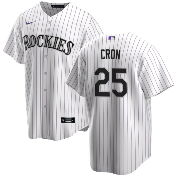 Men Colorado Rockies #25 C.J. Cron White Stitched Baseball Jersey