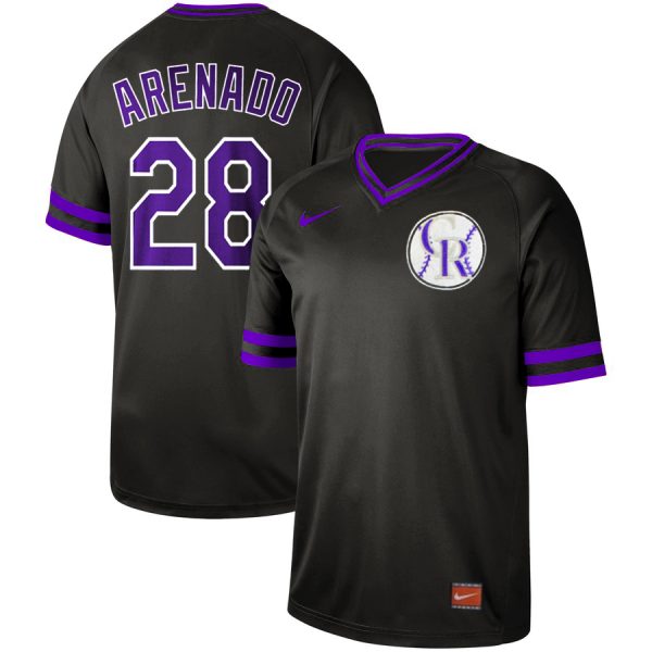 Men Colorado Rockies #28 Nolan Arenado "Nado" Black Cooperstown Collection Legend Stitched MLB Jersey