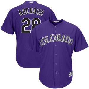 Men Colorado Rockies #28 Nolan Arenado "Nado" Purple Cool Base Stitched MLB Jersey