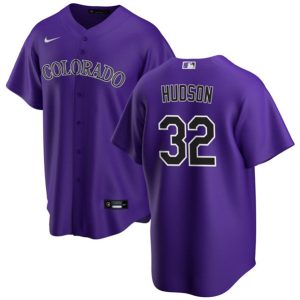 Men Colorado Rockies #32 Dakota Hudson Purple Cool Base Stitched Baseball Jersey