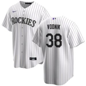 Men Colorado Rockies #38 Victor Vodnik White Cool Base Stitched Baseball Jersey