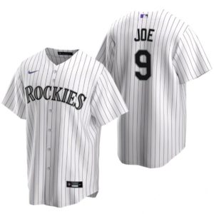 Men Colorado Rockies #9 Connor Joe White Stitched Baseball Jersey