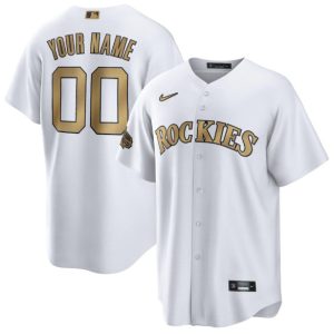 Men Colorado Rockies Active Player Custom White 2022 All-Star Cool Base Stitched Baseball Jersey