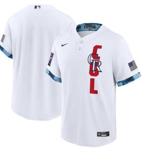 Men Colorado Rockies Blank 2021 White All-Star Cool Base Stitched MLB Jersey