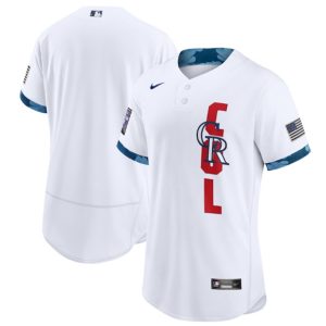 Men Colorado Rockies Blank 2021 White All-Star Flex Base Stitched MLB Jersey