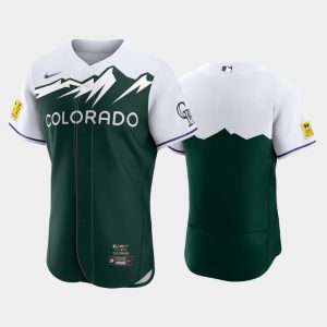 Men Colorado Rockies Blank 2022 Green City Connect Flex Base Stitched Jersey