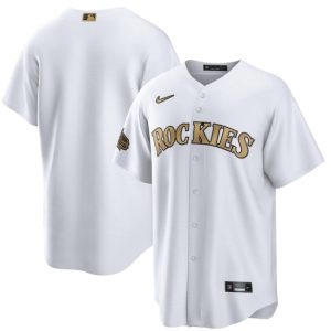 Men Colorado Rockies Blank White 2022 All-Star Cool Base Stitched Baseball Jersey