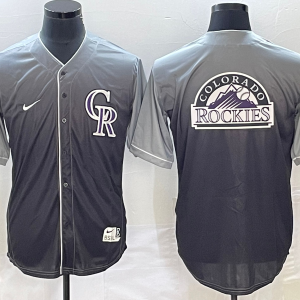 Men Colorado Rockies Gray Drrift Edition Team Big Logo Stitched Baseball Jersey