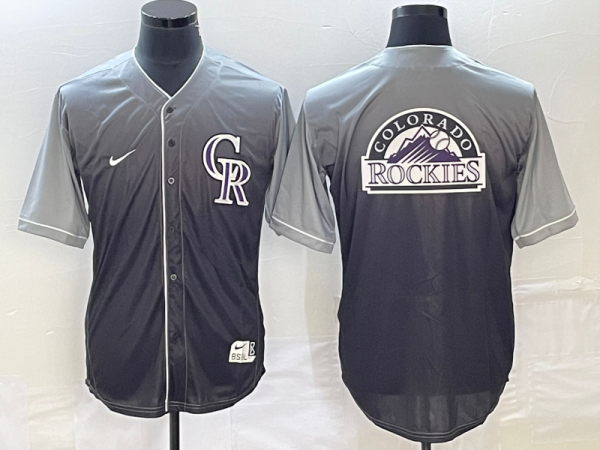 Men Colorado Rockies Gray Drrift Edition Team Big Logo Stitched Baseball Jersey