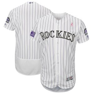 Men Colorado Rockies White 2018 Mother's Day Flexbase Stitched MLB Jersey