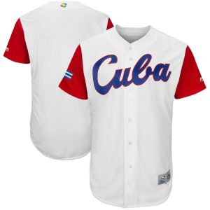 Men Cuba Baseball Majestic White 2017 World Baseball Classic Team Stitched WBC Jersey