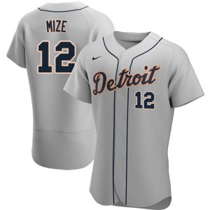 Men Detroit Tigers #12 Casey Mize Gray Flex Base Stitched Jersey