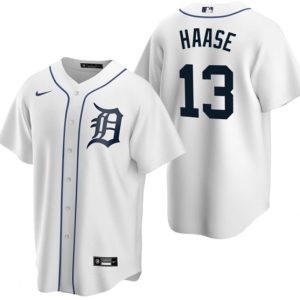 Men Detroit Tigers #13 Eric Haase White Cool Base Stitched Jersey