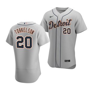 Men Detroit Tigers #20 Spencer Torkelson Gray Flex Base Stitched Jersey