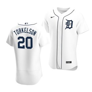 Men Detroit Tigers #20 Spencer Torkelson White Flex Base Stitched Jersey